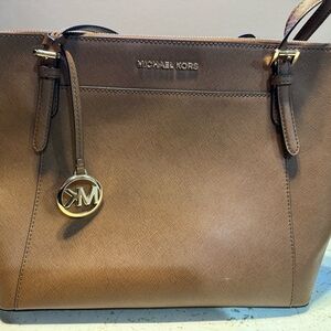 Michael Kors Tan Tote Bag with Gold Accents